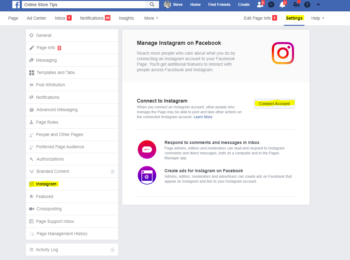 How to Connect Instagram to Facebook Account